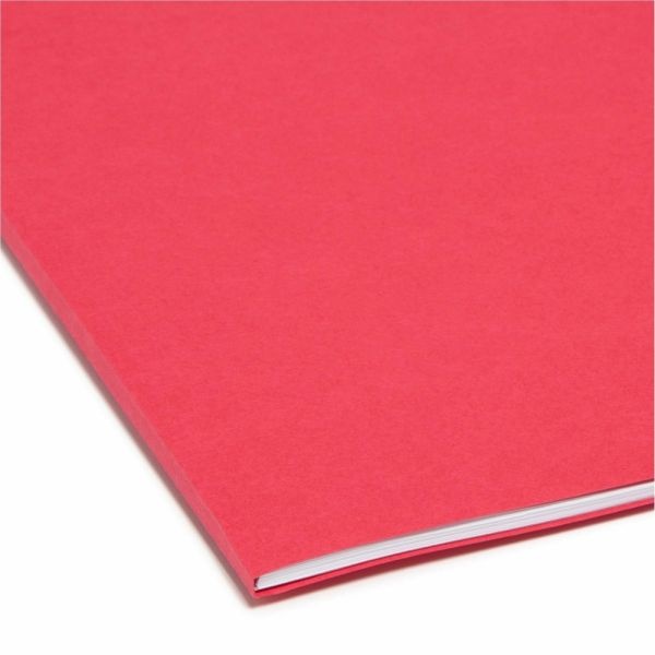 Smead File Folders, Letter Size, Straight Cut, Red, Box Of 100