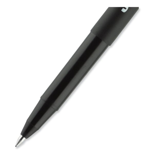 Uniball Onyx Roller Ball Pen, Stick, Fine 0.7 Mm, Black Ink, Black Barrel, Dozen