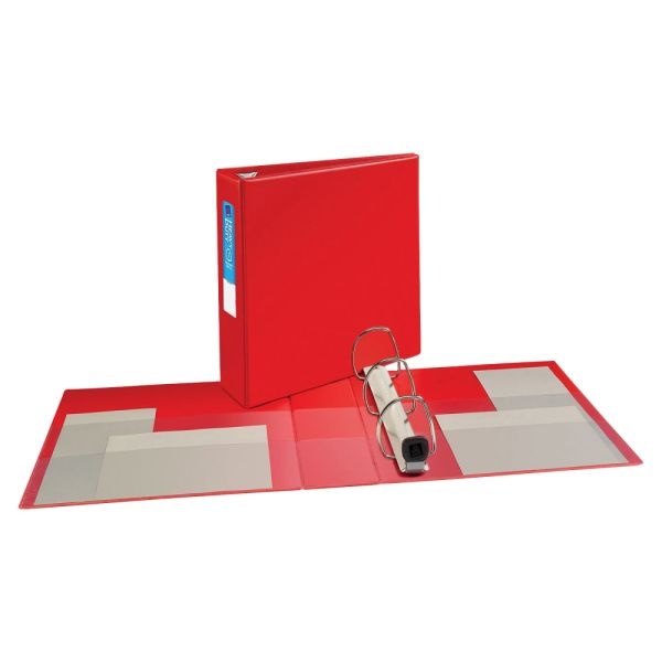 Avery Heavy-Duty 3-Ring Binder With Locking One-Touch Ezd Rings, 3" D-Rings, Red