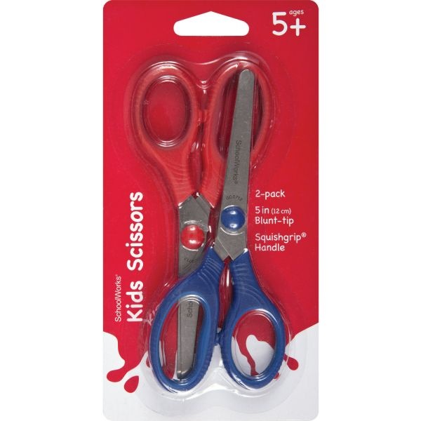 Schoolworks Value Smart Scissors, 5", Blunt, Assorted Colors, Pack Of 2