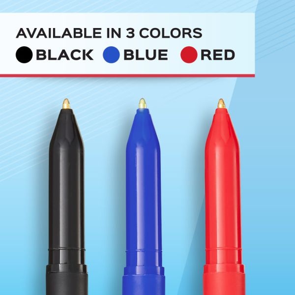Paper Mate Write Bros. Ballpoint Stick Pens, Medium Point, 1.0Mm, Black Barrel, Black Ink, Pack Of 60