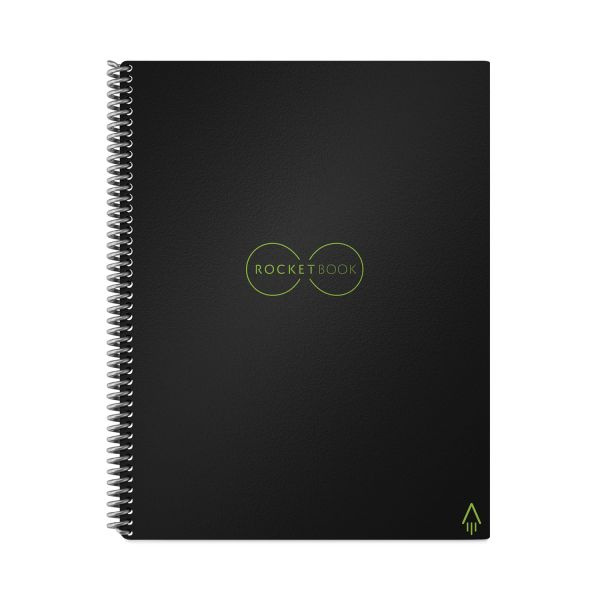 Rocketbook Core Smart Notebook, Medium/College Rule, Black Cover, (16) 11 X 8.5 Sheets