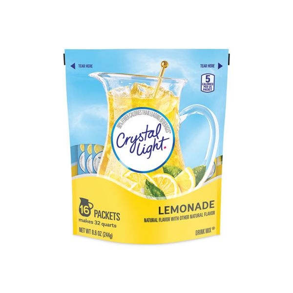 Crystal Light Flavored Drink Mix Pitcher Packs, Lemonade, 0.14 Oz