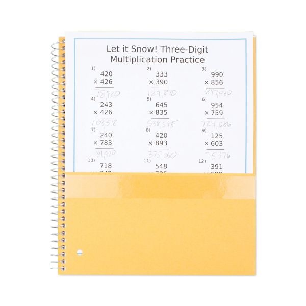 Five Star Wirebound Notebook With Two Pockets, 1-Subject, Wide/Legal Rule, Red Cover, (100) 10.5" X 8" Sheets