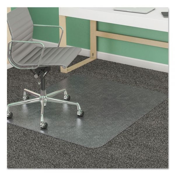 Deflecto Supermat Frequent Use Chair Mat, Med Pile Carpet, 45 X 53, Beveled Rectangle, Clear