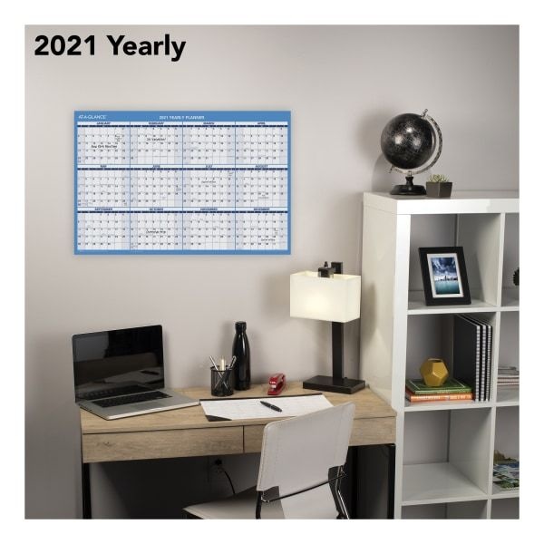 At-A-Glance Horizontal Erasable Wall Planner, 36 X 24, Blue/White, 2023 Calendar