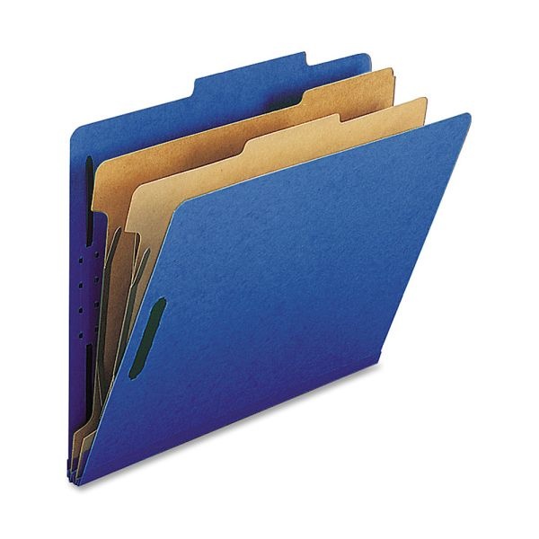 Nature Saver 2-Divider Classification Folders, Letter Size, Dark Blue, Box Of 10