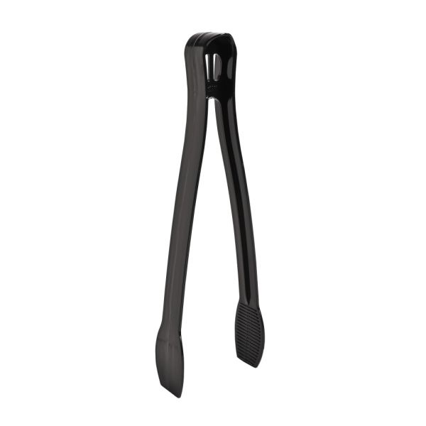Wna Caterline Plastic Tongs, 9", Black, Pack Of 48