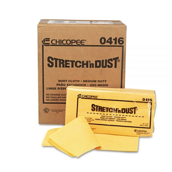 Chix Stretch 'N Dust Cloths, 23.25 X 24, Orange/Yellow, 20/Bag, 5 Bags/Carton