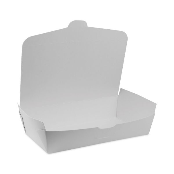 Pactiv Evergreen Earthchoice Onebox Paper Box, 55 Oz, 9 X 4.85 X 2, White, 100/Carton