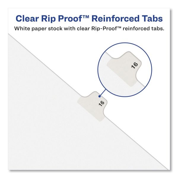 Avery-Style Preprinted Legal Side Tab Divider, 26-Tab, Exhibit W, 11 X 8.5, White, 25/Pack, (1393)