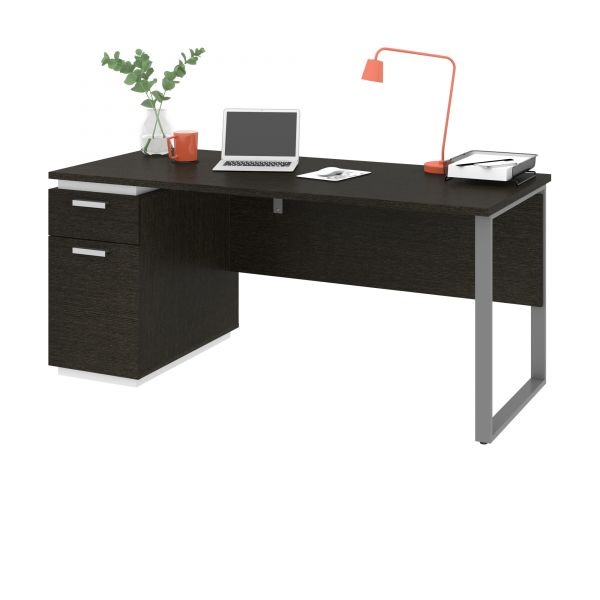 Bestar Aquarius Computer Desk - Deep Grey & White