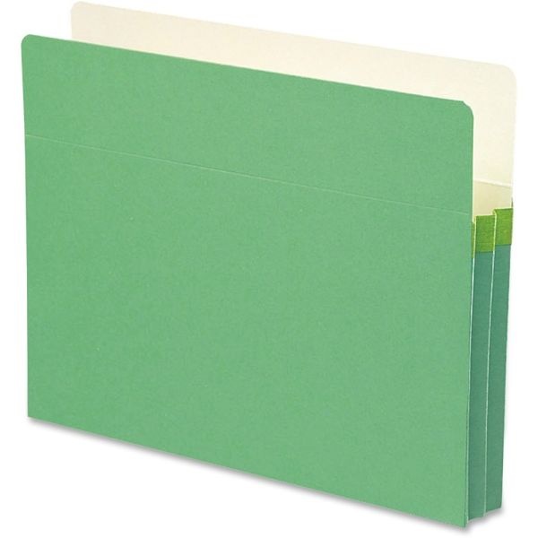 Smead Color Top-Tab File Pockets, Letter Size, 1 3/4" Expansion, Green