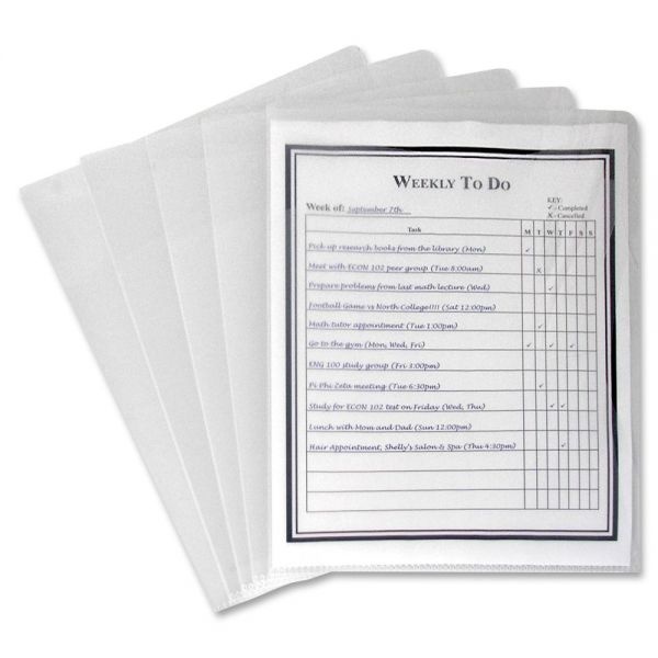 C-Line Multi-Section Project Folders W/ Clear Dividers, 3-Sections, 1/3-Cut Tab, Letter Size, Clear, 25/Box