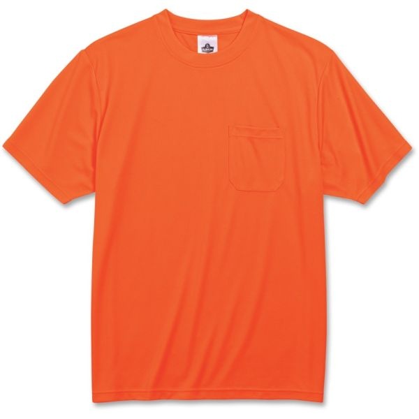 Ergodyne Glowear 8089 Non-Certified Hi-Vis T-Shirt, Polyester, X-Large, Orange