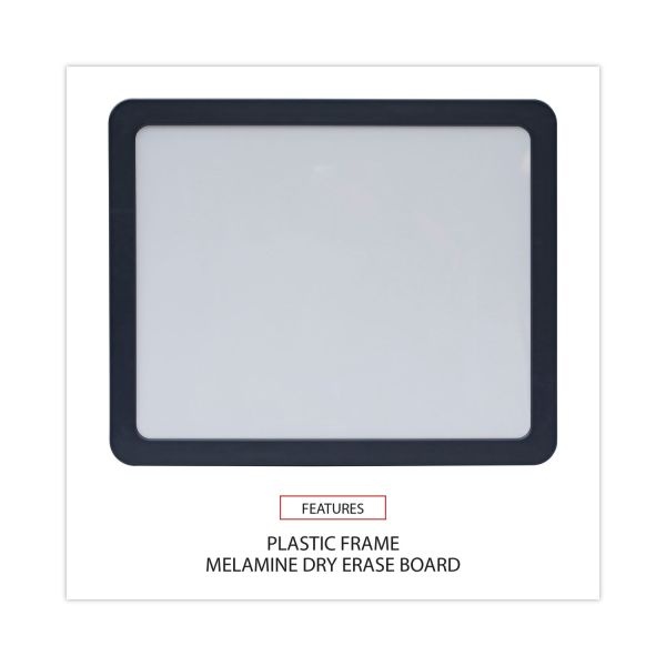 Universal Recycled Cubicle Dry Erase Board, 15.88 X 12.88, White Surface, Charcoal Plastic Frame