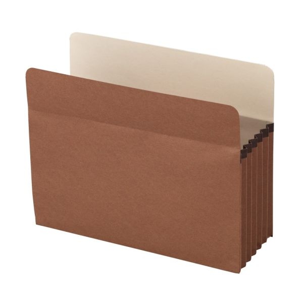 Standard File Pocket, 5-1/4" Expansion, Letter Size, Brown, Pack Of 5