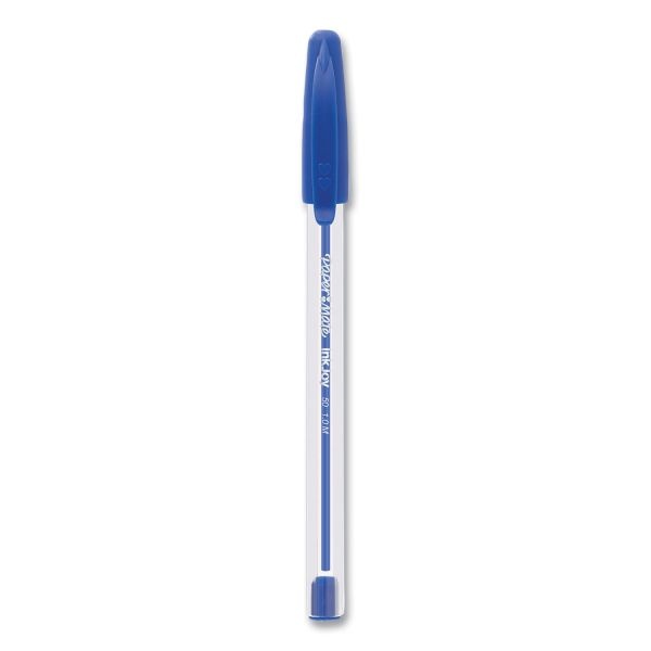 Paper Mate Inkjoy 50St Ballpoint Pen, Stick, Medium 1 Mm, Blue Ink, Clear Barrel, 60/Pack