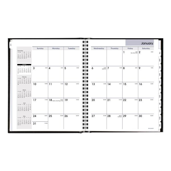 At-A-Glance Dayminder Hard-Cover Monthly Planner With Memo Section, 8.5 X 7, Black Cover, 12-Month (Jan To Dec): 2024