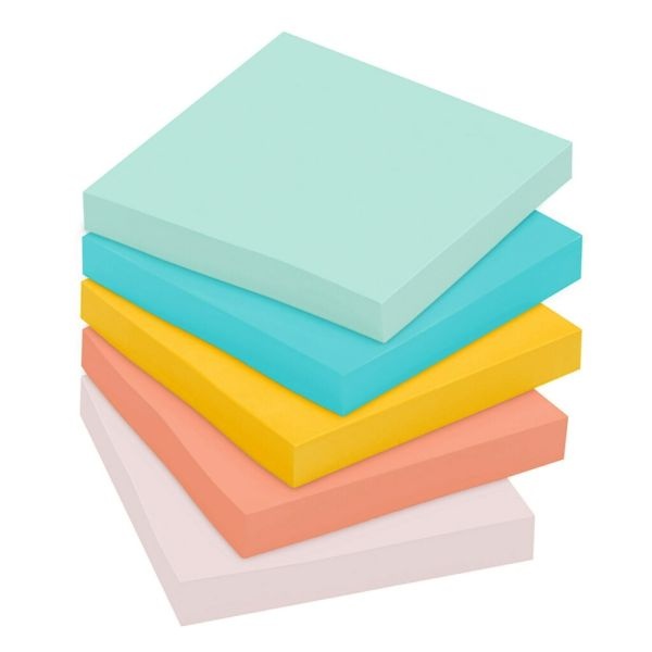 Post-It Notes, 3" X 3", Beachside Cafe Collection, Pack Of 18 Pads