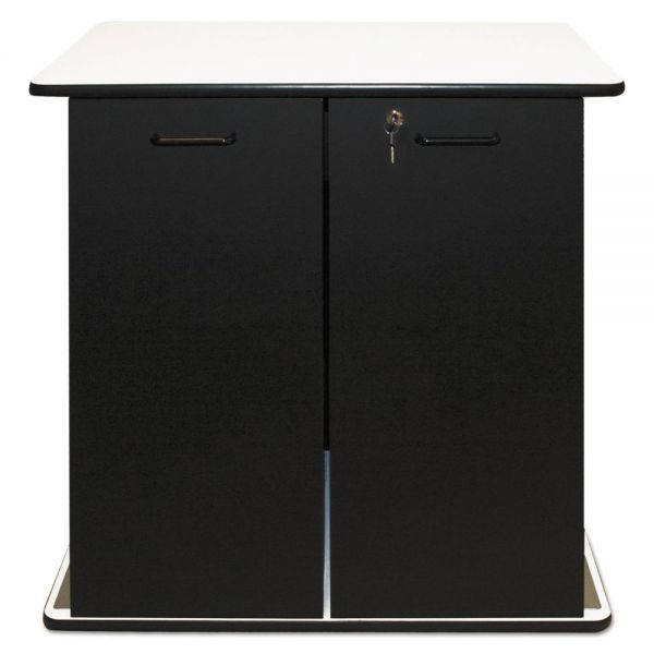 Vertiflex Refreshment Stand, Two-Shelf, 29.5W X 21D X 33H, Black/White