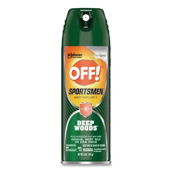 Off! Deep Woods Sportsmen Insect Repellent, 6 Oz Aerosol Spray, 12/Carton