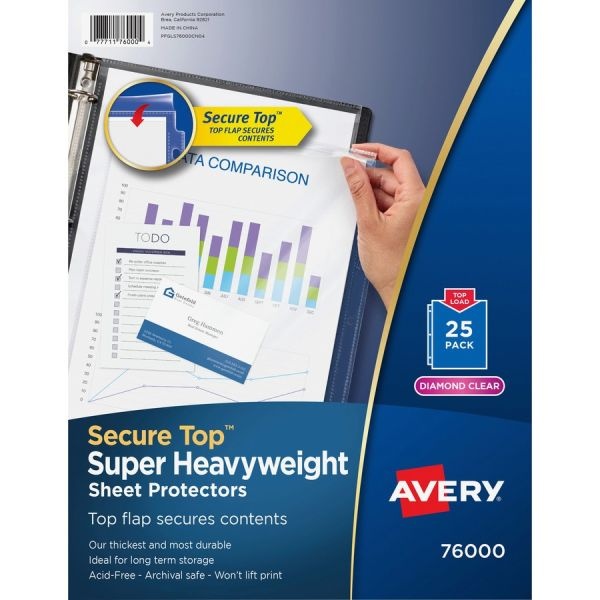 Avery Secure Top Sheet Protectors
