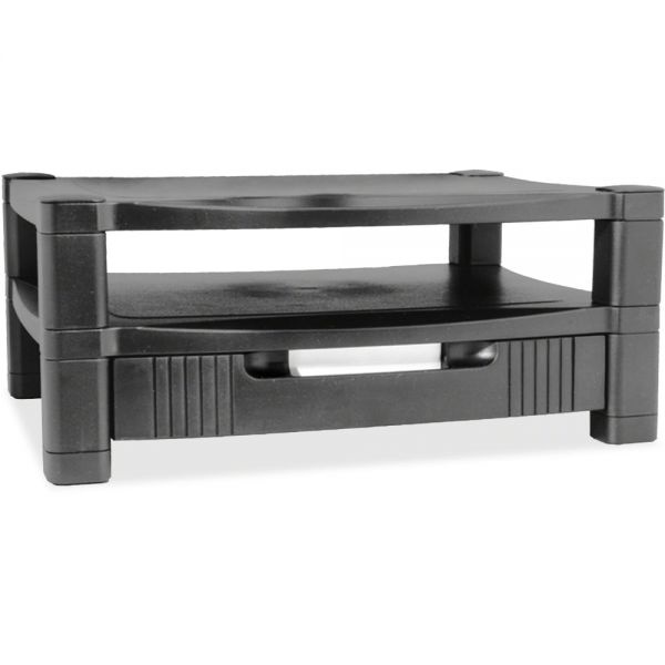 Kantek Two-Level Monitor Stand, 17" X 13.25" X 3.5" To 7", Black, Supports 50 Lbs