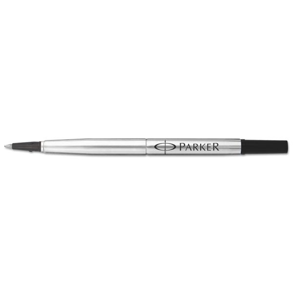 Parker Refill For Parker Roller Ball Pens, Medium Conical Tip, Black Ink