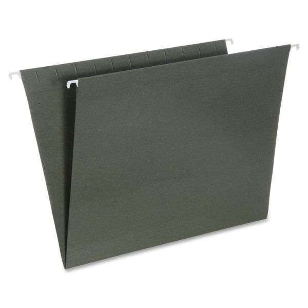 Skilcraft Hanging File Folders, 2" Expansion, Letter Size, Green, Box Of 25
