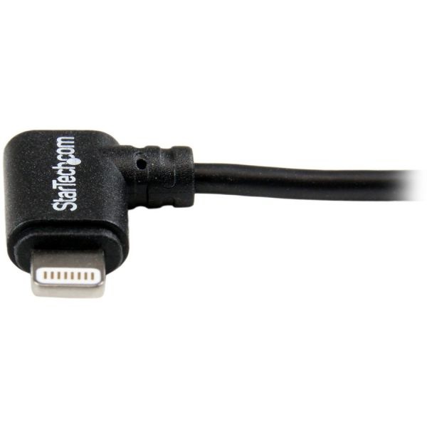 2M (6Ft) Angled Black Apple 8-Pin Lightning Connector To Usb Cable For Iphone / Ipod / Ipad