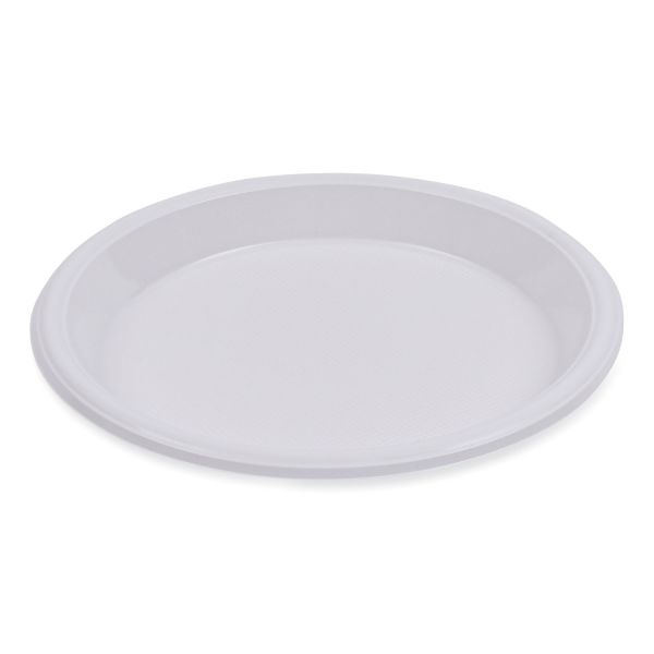 Boardwalk Hi-Impact Plastic Dinnerware, Plate, 10" Dia, White, 500/Carton