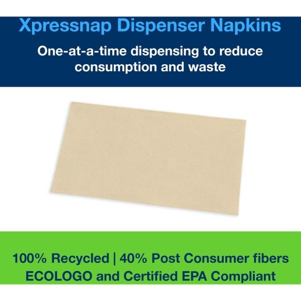Tork Xpressnap Interfold Dispenser Napkins, 2-Ply, Bag-Pack, 13 X 8.5, Natural, 500/Pack, 12 Packs/Carton