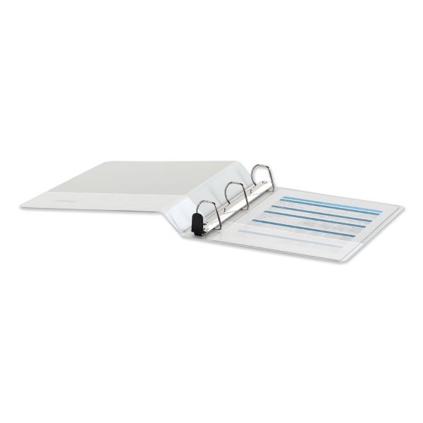 Universal Deluxe EasyToOpen 3Ring View Binder, 1 1/2" Capacity, DRing, White