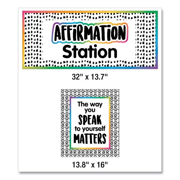 Carson-Dellosa Education Motivational Bulletin Board Sets, Affirmation Station, Multicolor, 13.8 X 16, 32 Pieces