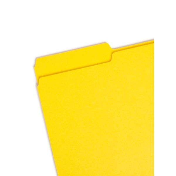 Smead Color File Folders, Legal Size, 1/3 Cut, Yellow, Box Of 100
