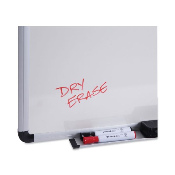 Universal Modern Melamine Dry Erase Board With Aluminum Frame, 24 X 18, White Surface