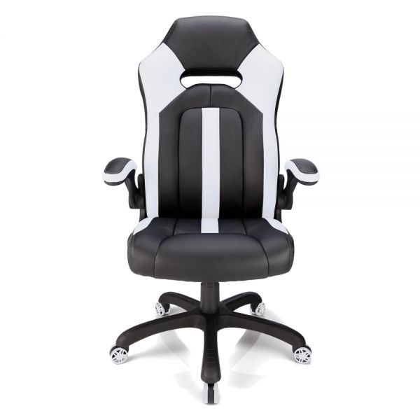 Rs Gaming Bonded Leather High-Back Gaming Chair, White/Black