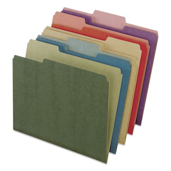 Pendaflex Earthwise By Pendaflex 100% Recycled File Folders, 1/3-Cut Tabs: Assorted, Letter, 0.5" Expansion, Assorted Colors, 50/Box