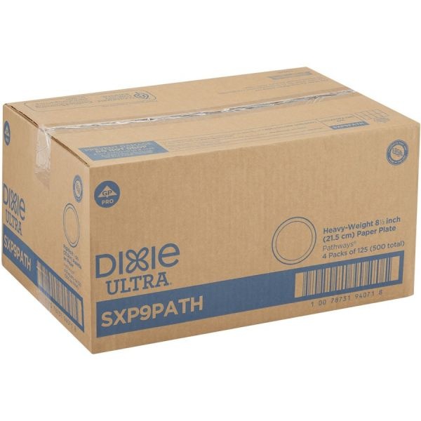 Dixie Ultra 8 1/2In Heavy-Weight Paper Plates By Gp Pro (Georgia-Pacific), Pathways, 500 Plates Per Case