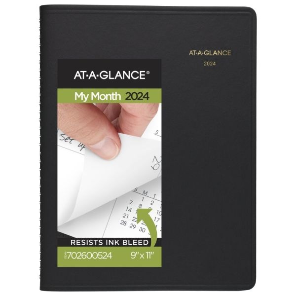 20242025 AtAGlance Monthly Planner, 9" X 11", Black, January 2024 To