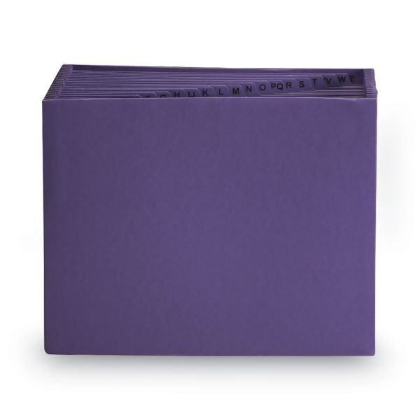 Smead Heavy-Duty Indexed Expanding Open Top Color Files, 21 Sections, 1/21-Cut Tabs, Letter Size, Purple
