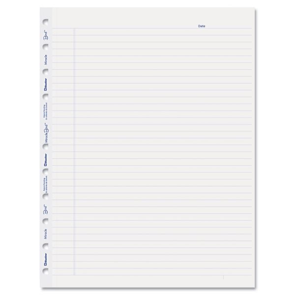Blueline Miraclebind Ruled Paper Refill Sheets For All Miraclebind Notebooks And Planners, 11 X 9.06, White/Blue Sheets, Undated
