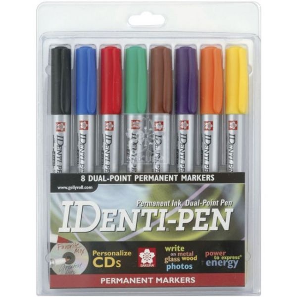 Identi-Pen Permanent Dual-Point Pens 8/Pkg