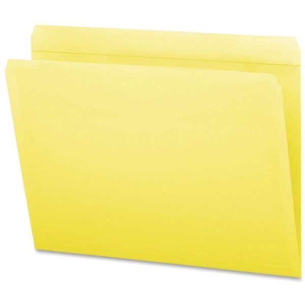 Smead Color File Folders, With Reinforced Tabs, Letter Size, Straight Cut, Yellow, Box Of 100