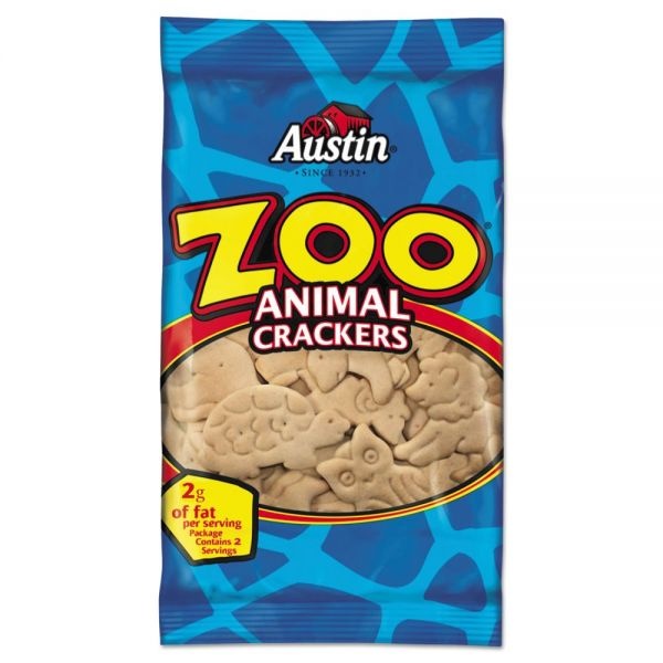 Austin Zoo Animal Crackers, Original, 2Oz Pack, 80/Carton