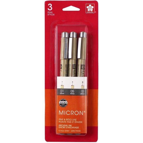 Pigma Micron Pens .25Mm 3/Pkg