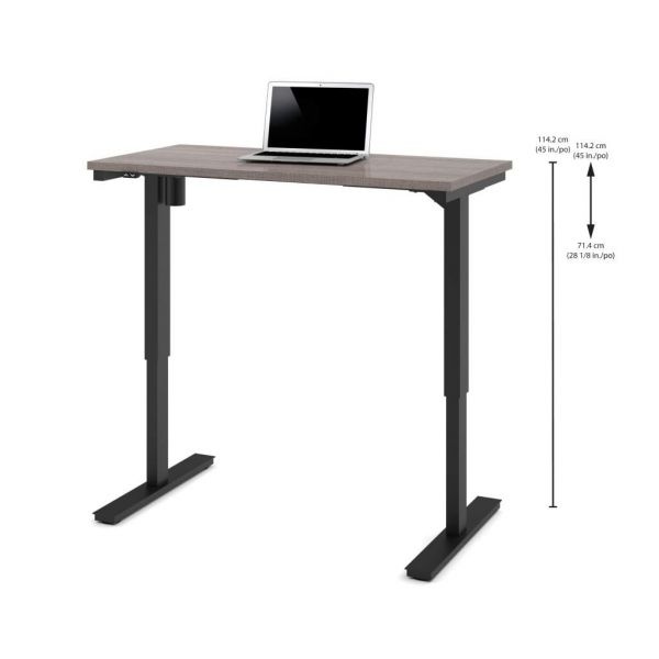 Bestar 24" X 48" Electric Height Adjustable Table In Bark Gray