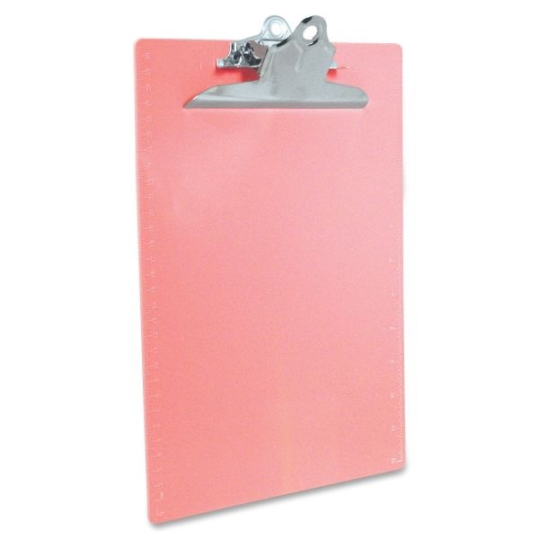 Saunders Plastic Clipboard, 1" Clip, 96% Recycled, Pink