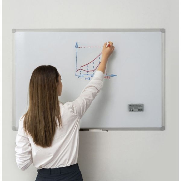 Mastervision Earth Silver Easy-Clean Dry Erase Board, 48 X 36, White Surface, Silver Aluminum Frame